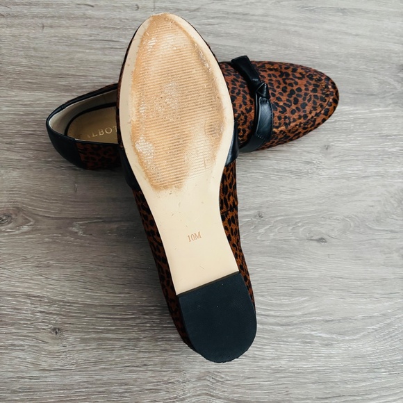 Talbots 100% Leather Leopard Calf Hair Ryan Bow Loafers Size 10 - Picture 5 of 6